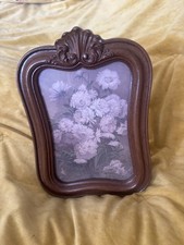 Vintage Carved Wooden Frame Floral Art Print | Made in USA Romantic Cottagecore
