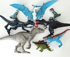 Mixed Brands Lot of 8 Dinosaur Figures Jurassic World Toys Sound  Light Working