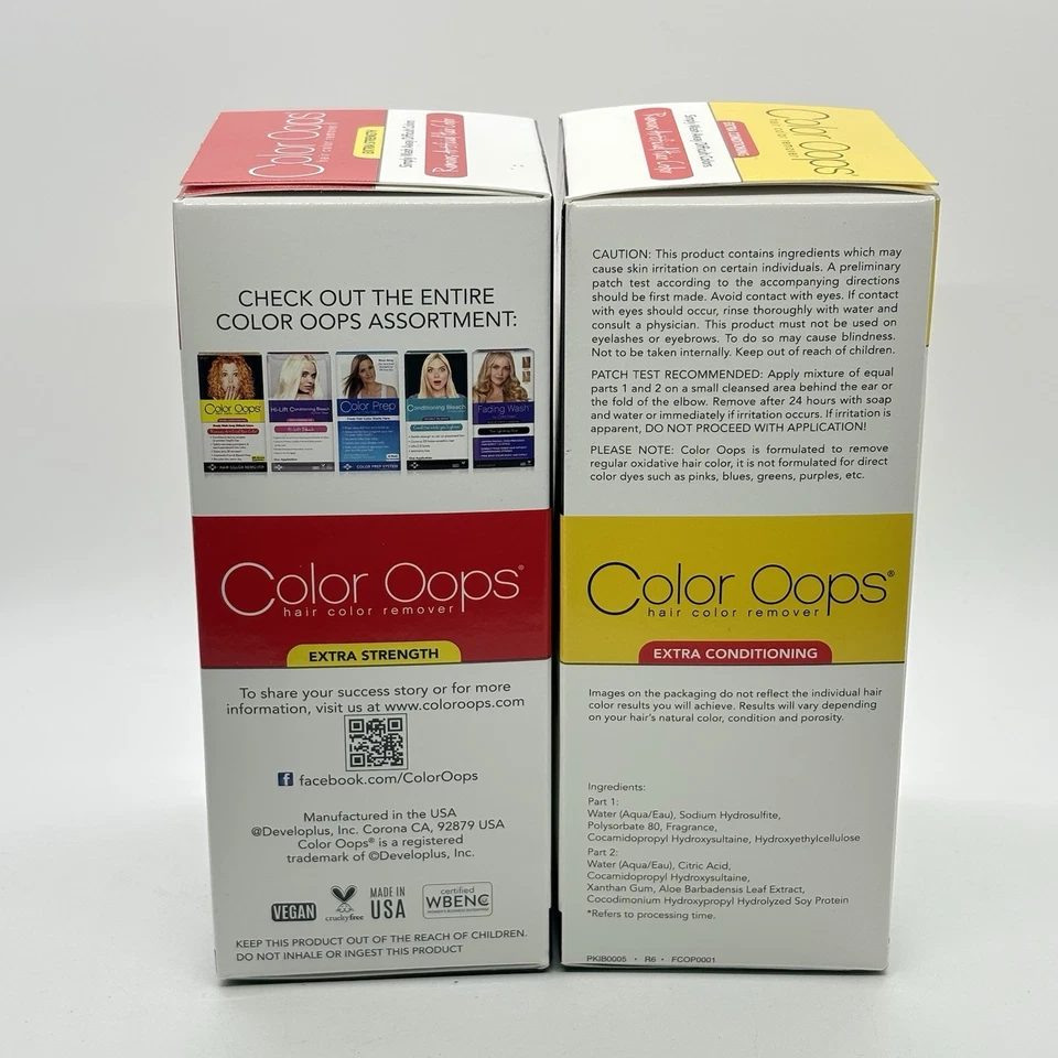 2 Color Oops Extra Fuerza Acondicionador Depilador De Color Todos los Colores de Cabello Nuevo Foto 2 de 4