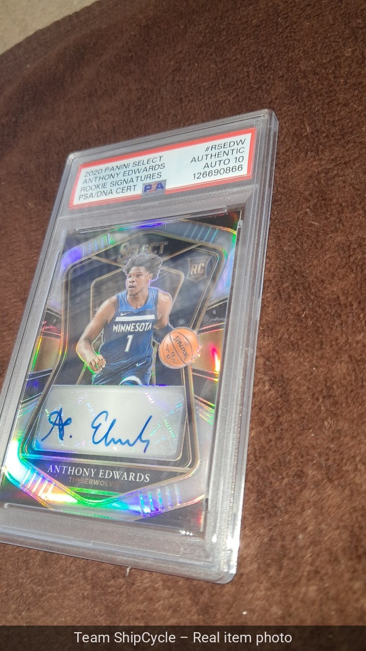 2020 Panini Select Rookie Signature Anthony Edwards RSEDW 249 PSA Auth A G1N view 4