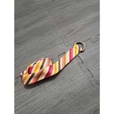 J.Crew Womens Silk D-Ring Belt Pink Yellow Brown Striped Made in USA Size M/L