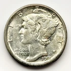 1918-S 10c Mercury Silver Dime UNC BU Choice UNCIRCULATED San Francisco Key Date