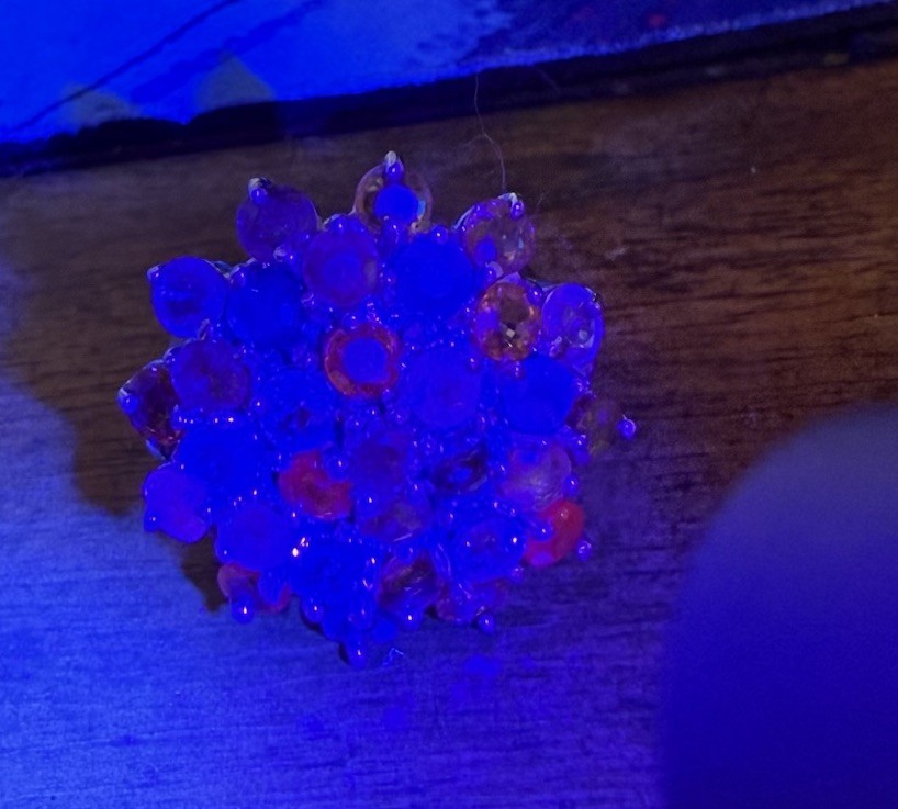 Large Ruby & Sapphire Cluster Ring Sterling Silve… - image 12