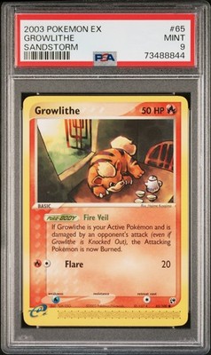 くいぐるみ 初期 PSA9 PSA 9 Growlithe Common #65 2003 Pokemon Ex Sandstorm 73488844 | eBay