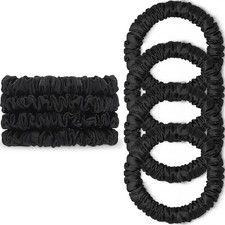 Scrunchies Hair Ties Silk Satin Scrunchy, WantGor Women 4PC Pure Black 4