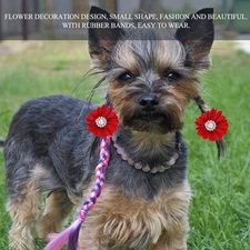 ▪ 25Pcs/lot Cute Pet Dog Cat Hair Bows Flowers Grooming Bows With Rubber Bands