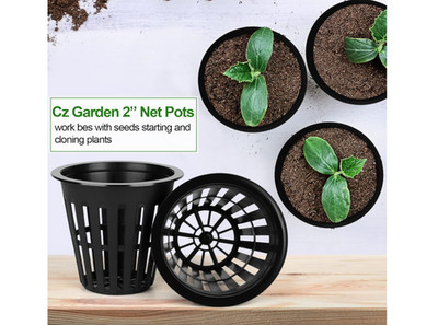 2'' Net Cup Pots, Slotted Mesh Garden Basket, 50 Pcs for Hydroponic Grow