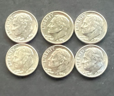 🇺🇸 *Lot of (6) Roosevelt Dimes – 90% Silver – BU – 1961, 1962, 1963 & 1964