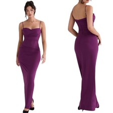 House of CB Lani Corset Maxi Dress Plum Size XS NWT