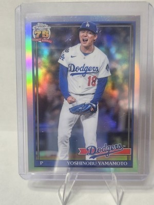 2026 Topps Chrome Yoshinobu Yamamoto 75th Anniversary Refractor 91CB-10 Dodgers
