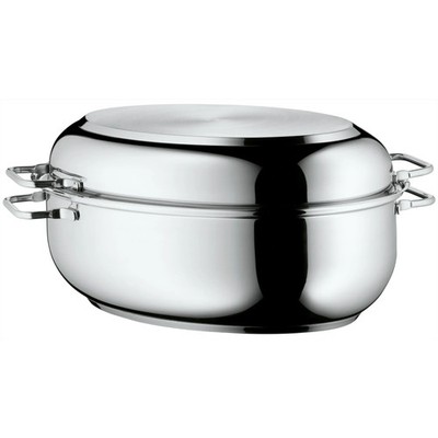 WMF Bräter Edelstahl 8,5L Induktion Ofen Oval Deckel Pfanne 41x28,5x18cm