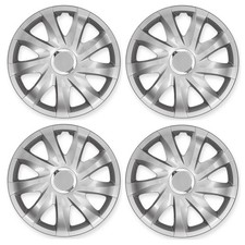 Lot de 4x Enjoliveurs DRIFT Argentés LAQUÉ 14 Pouces Universel Pour Peugeot 14