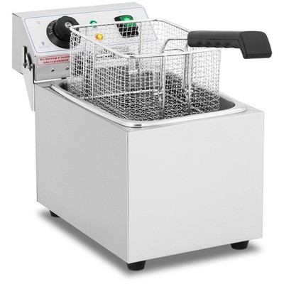 Edelstahl Gastro Elektro Fritteuse 230 V Kapazität 8 L Kaltzone 3200 W