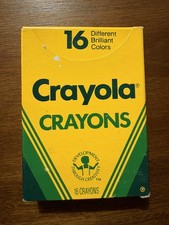 Vintage 80s Crayola Crayons 16 Count Box Binney Smith USA New In Box