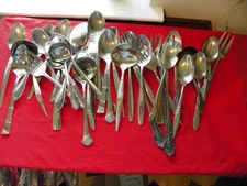 MIXED LOT 35  SERVING PIECES Quality Stainless  Wedding Catering Crafts # 79