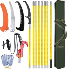 Pole Saws for Tree Trimming, 7.3-27 Ft Tree Pruner Manual Pole Saw, Extendable L