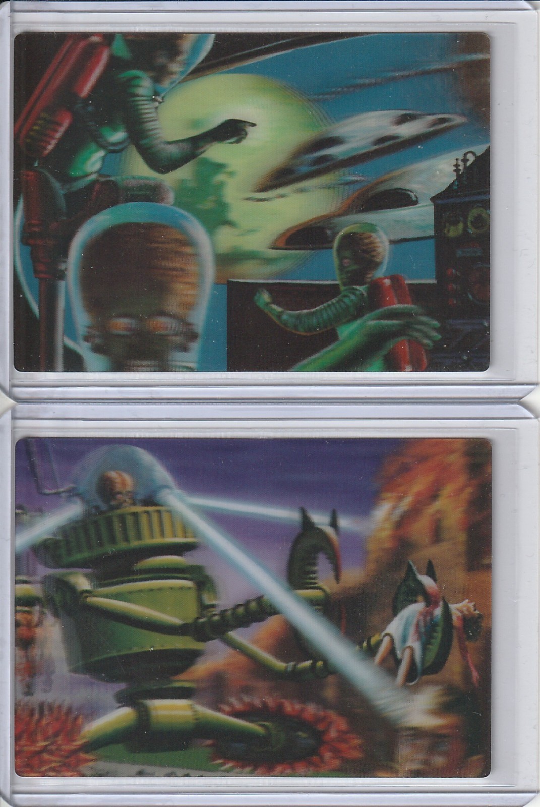 2012 Topps Mars Attacks Heritage 3-Dimension Lenticular Motion Card 3-D Lot of 2
