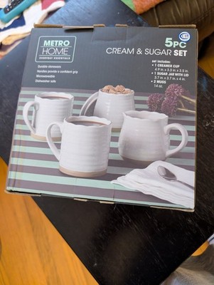 Metro Home Everyday Essentials 5 pcs Cream & Sugar Set NEW