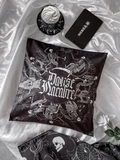 KILLSTAR Danse Macabre Double Sided Cushion Cover In Black