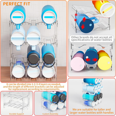 Larger Compartment Stackable Water Bottle Organizer for 40 Oz Stanley Cup,Yet...