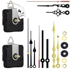 32mm Long Shaft Clock Mechanism with 4 Sets of Clock Hands, Silent Sweep Batt...