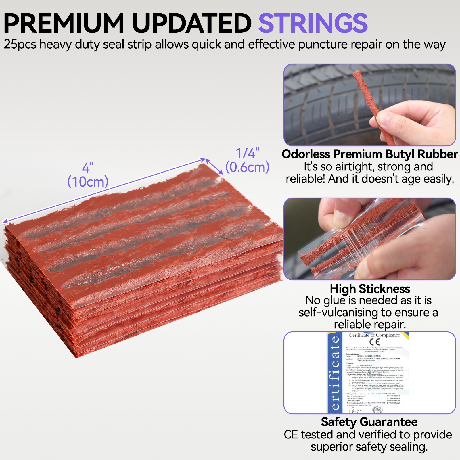 AUTOXBERT Tire Repair Kit Tire Recovery Tool Offroad Plugs For Tubeless Tire