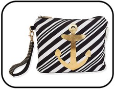 Paul Brent Anchor Negro ~ PB9402B Lienzo Artístico 9.5"x2"x7" Bolsa de Cosméticos ~ Muñequera