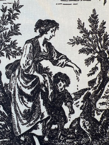 Fabric - Vintage Waverly Country Life French Toile De Jouy Cotton 27” L x  56” W - Picture 5 of 9