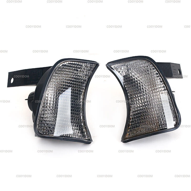 Pair For BMW 5-Series E34 1989 1990-1995 Black Corner Lights Turn Signals light - Image 2 of 4
