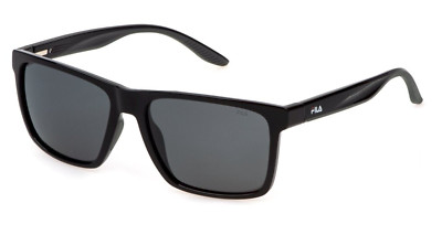 Sonnenbrille Herren Damen Signiert Fila Polarisiert Schwarz Quadratisch Rechteckig
