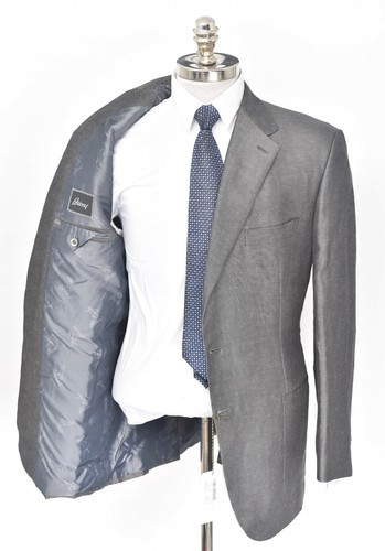NWT BRIONI Parlamento Metallic Silver Nailhead Silk Linen Sport Coat 42 R EU 52 - Picture 6 of 8