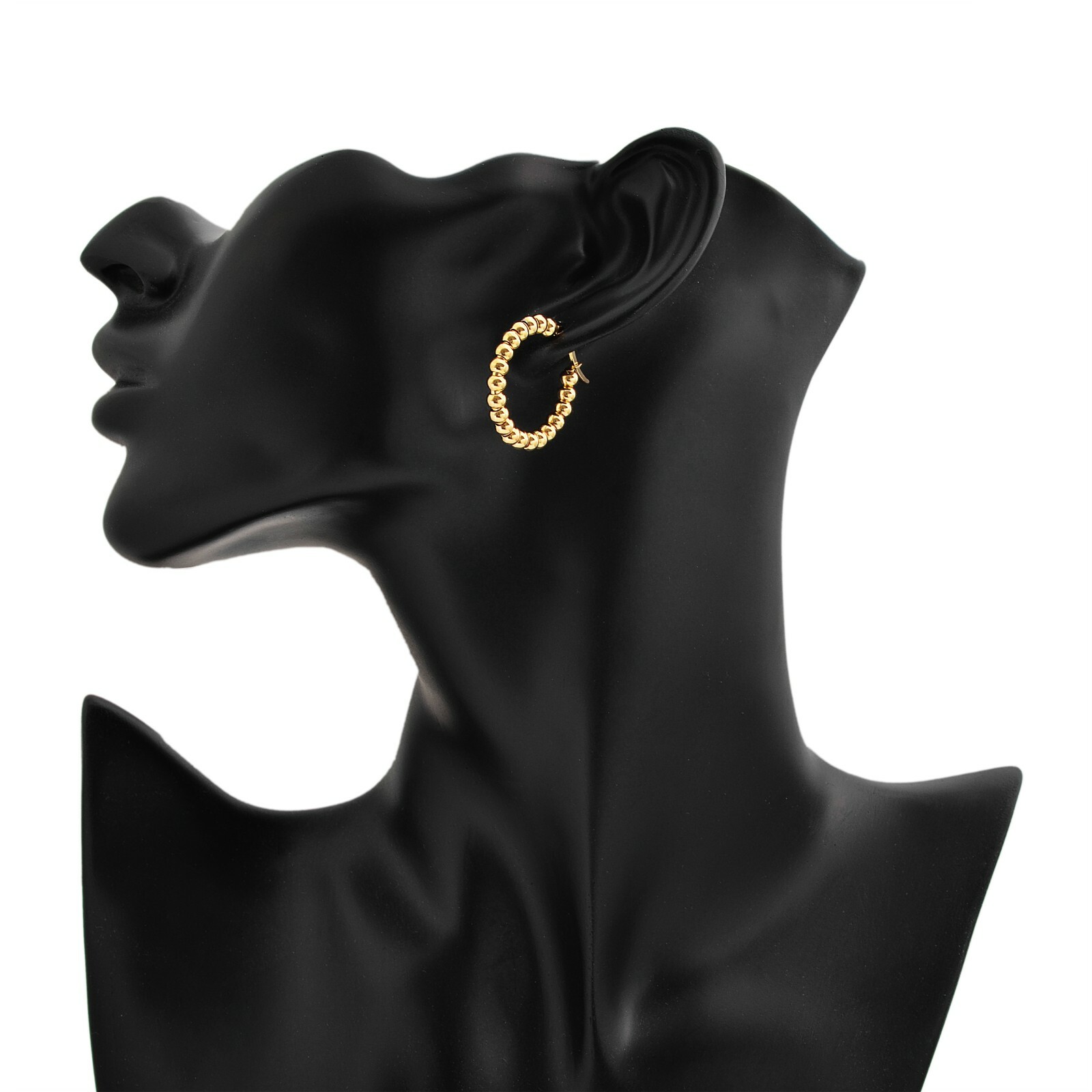 Edforce Stainless Steel Beads Hoop Earrings (27mm) eBay