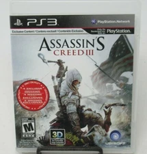 ASSASSIN'S CREED III GAME FOR PS3 PLAYSTATION 3, GAME DISC, CASE, MANUAL UBISOFT