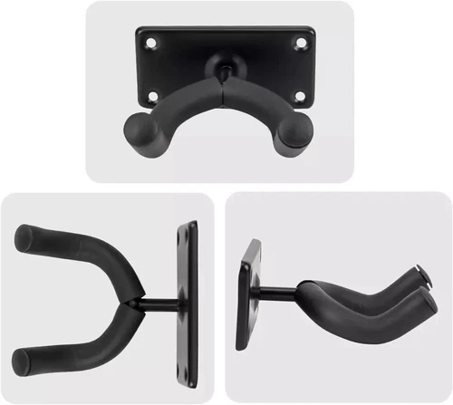 Guitar Wall Mount Hanger 4 Pack Black Metal Guitar Hanger Wall Hook Holder Stand - Picture 6 of 6