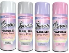 PEARLISED SHIMMER WHITE,SILVER,LILAC & PINK SPRAY PAINT HOBBY CRAFTS & ART 400ML