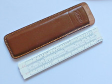 Nuovo vecchio stock Hemmi Slide Rule 74 12 cm + portafoglio in pelle NO cursore dicembre 1969 (TL)
