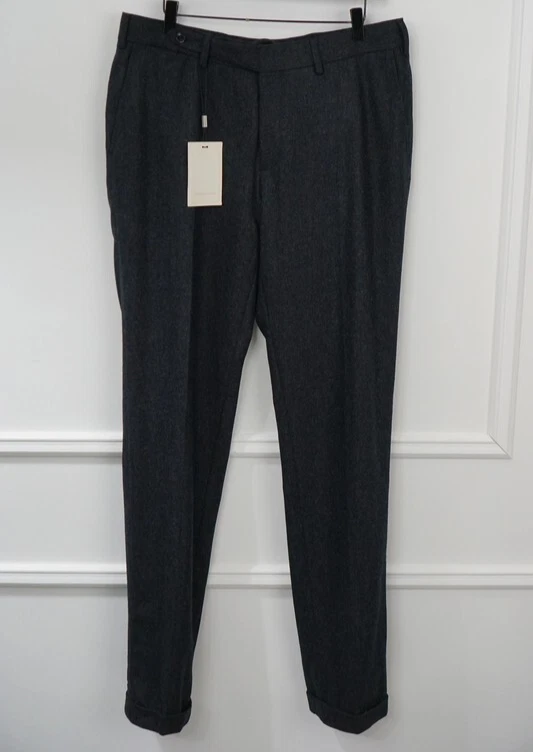 Men Suitsupply Brescia Trousers Flannel Wool Size 102 EU52L UK/US42L