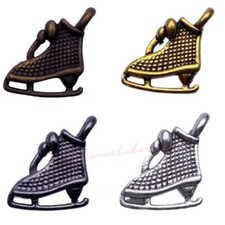 25 Pcs - 12mm Tibetan Silver Ice Skate Charms Jewellery Craft Frozen Dancing UK