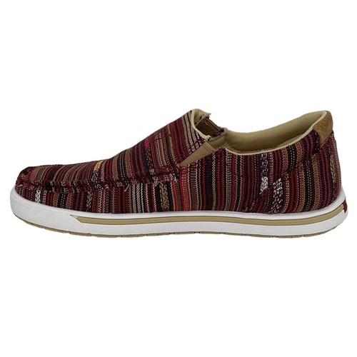 Twisted X NWT Women’s 6 Shoes Slip-On Sneakers Kicks Merlot Blue Stripe Low Top - Picture 7 of 13