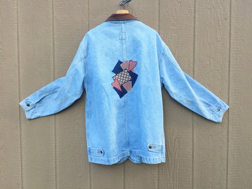 Sunbelt Blue Denim Jacket Raggedy Ann Andy Applique Woman Medium 31" Chore Coat - Picture 7 of 12