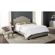 SAFAVIEH Theron Bed  Light Grey  Full 