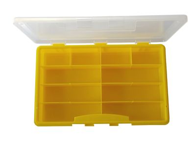 Sortimentskasten gelb 10 Fächer 275x180x41mm sehr stabil