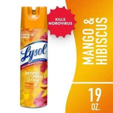 Lysol Brand New Day Disinfectant Sanitizing Mango  Hibiscus, 19 fl oz LOT 0f 3