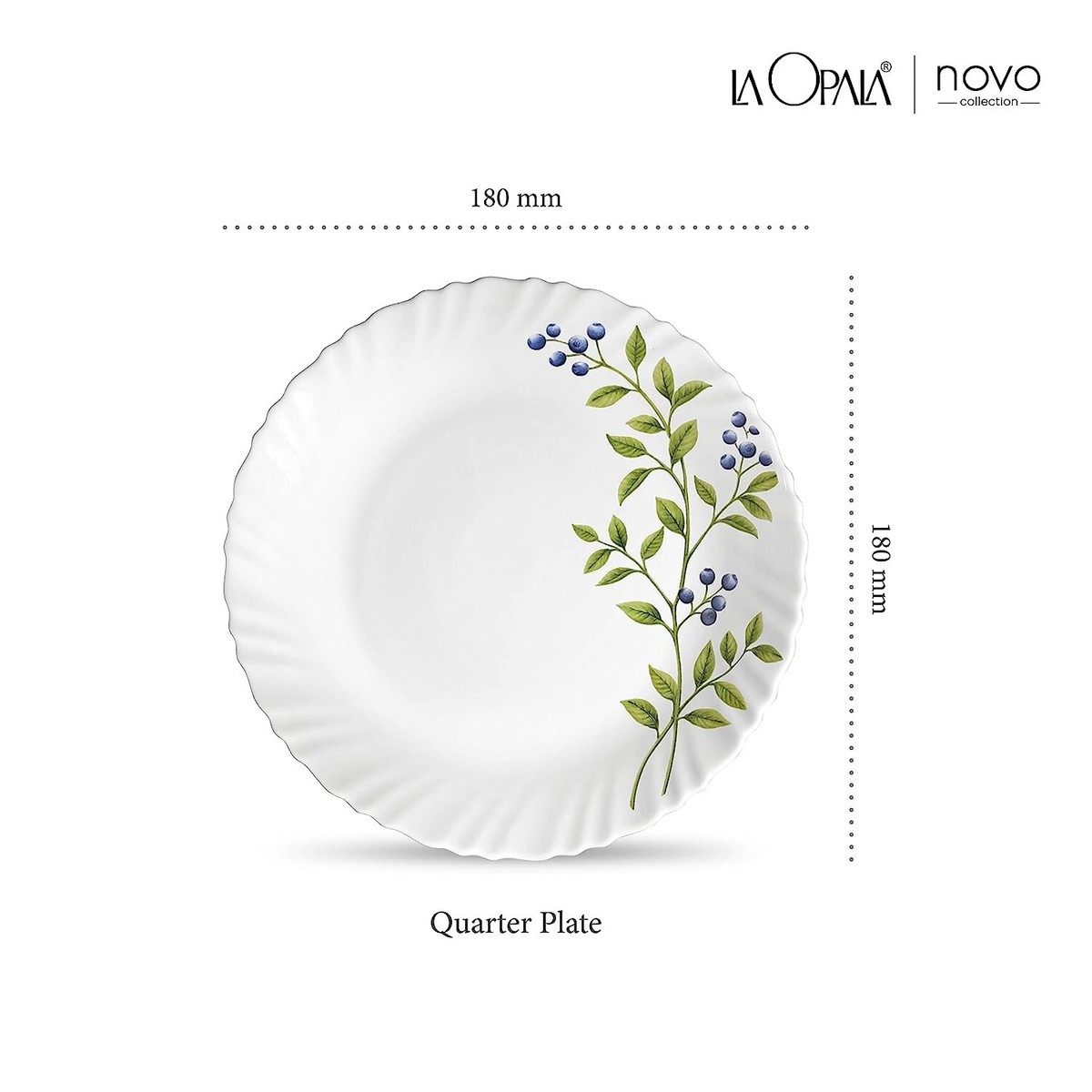 Novo Collection, Opal Glass Quarter Plate Set pcs, Lush Greens