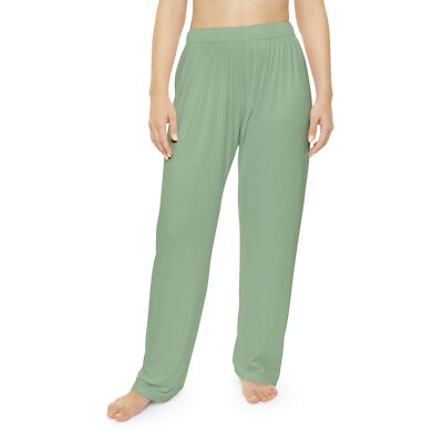 Soft Green Women's Pajama Pants Cozy Lounge Sleepwear, Comfy PJ Bottoms 