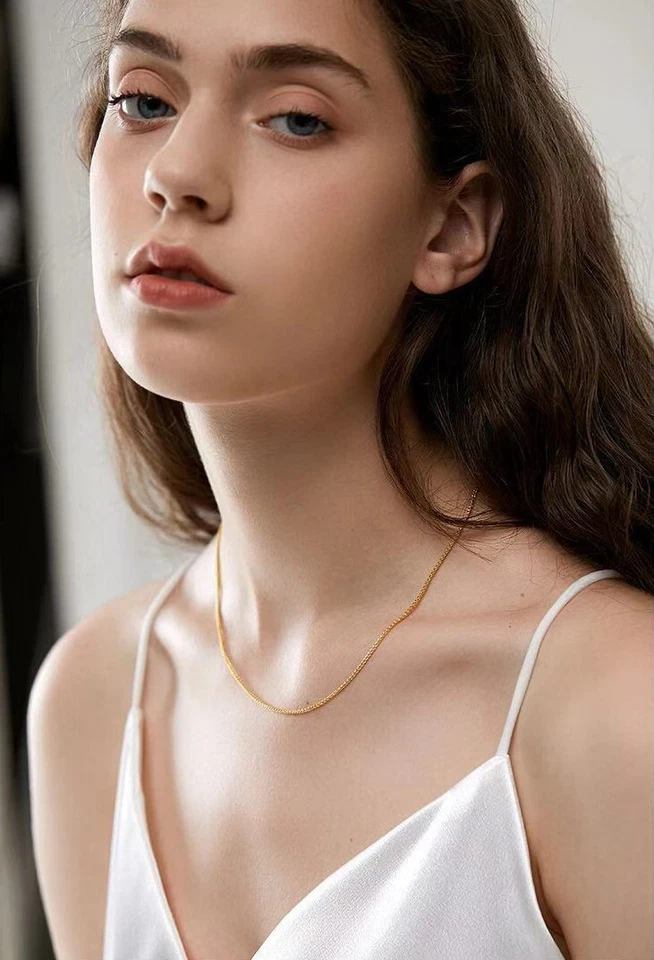 Gold Chains for Women 18K Real Solid Necklace Yellow White Rose 20 inches New - Image 2 of 4