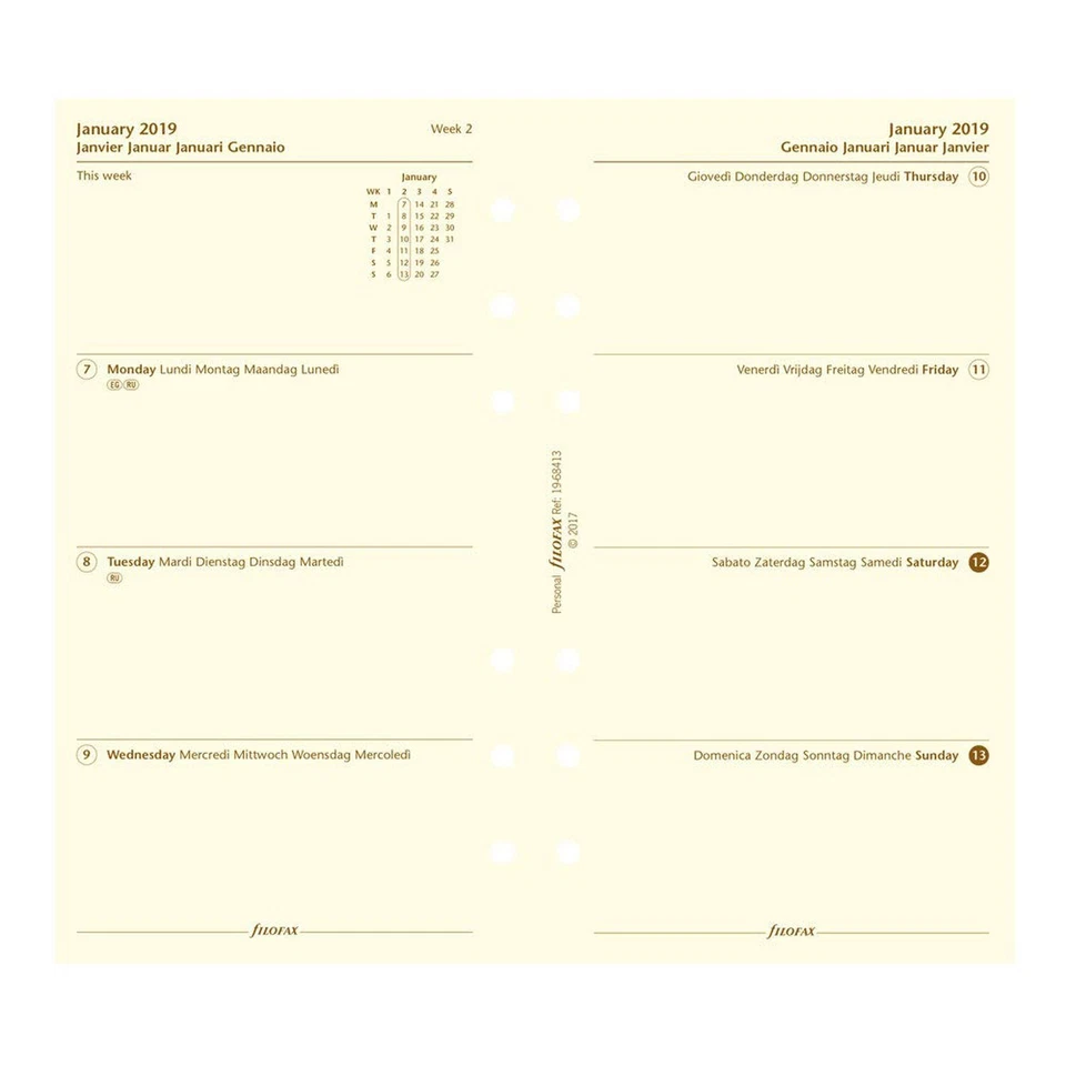 Filofax 2025-2026 Malden Organizador Personal Cuero Papel Ocre Tamaño 6.75 x 3.75 Foto 3 de 4