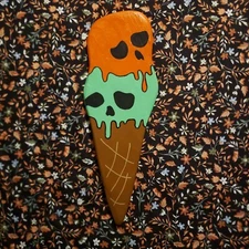 ice cream skulls wood wall art decoration