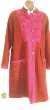Gudrun Sjoden Berlin Wool Coat L 14/16 Uk Embroidered, Orange Pink Rrp: 369 Eu