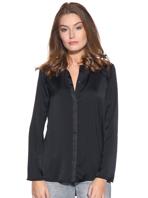 Tigha ''Molly'' Damen Hemd Shirt Top Bluse Tunika T-Shirt Langarm Schwarz Gr. 36